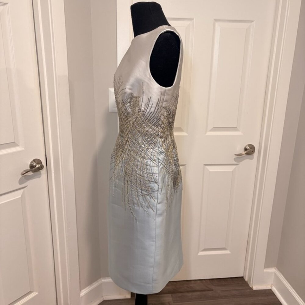 Carolina Herrera Beaded Sequin "Sunburst" Embellished Sleeveless Sheath Dress, 6 - Picture 3 of 8